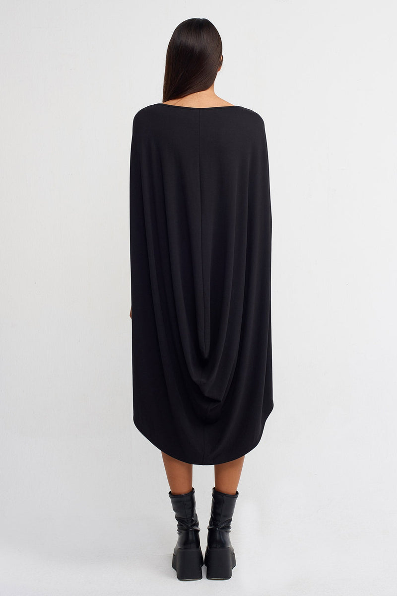 NU Draped Detail Dress Black