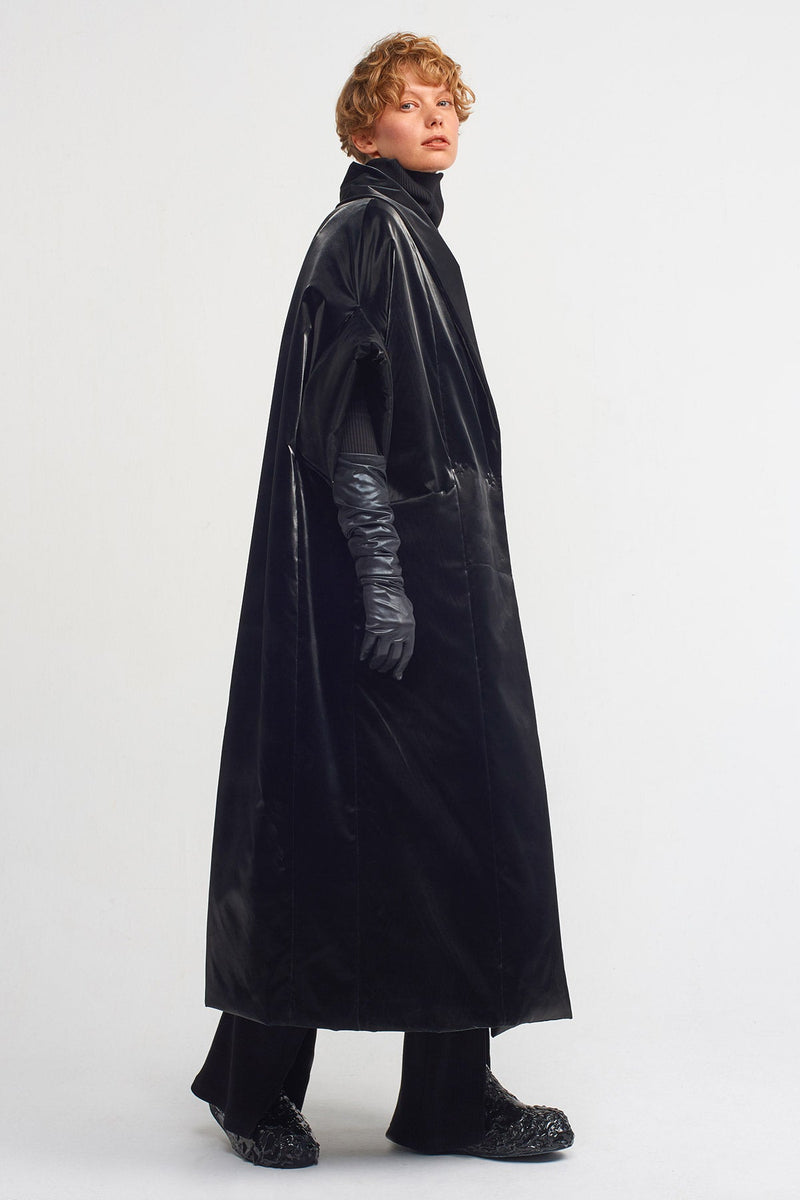 NU Shiny Long Jacket Black