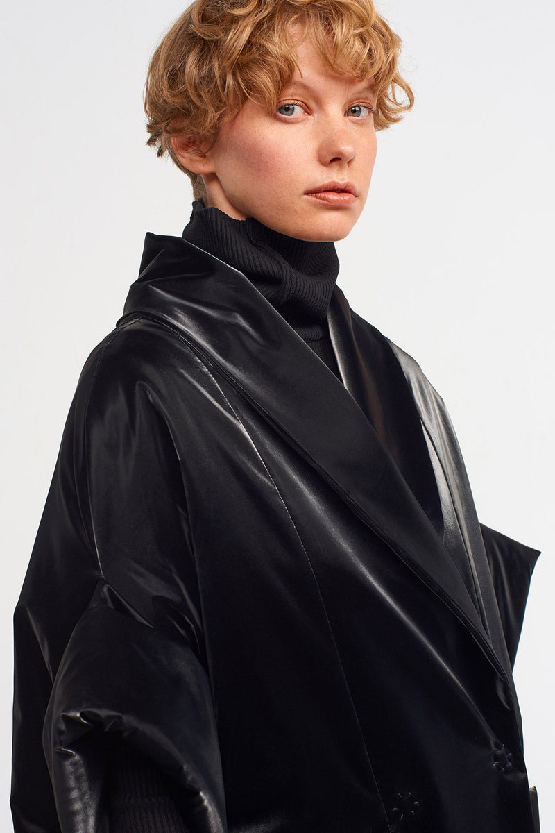 NU Shiny Long Jacket Black