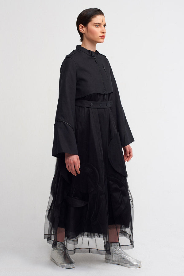 NU Belt Detailed Crop Jacket Black