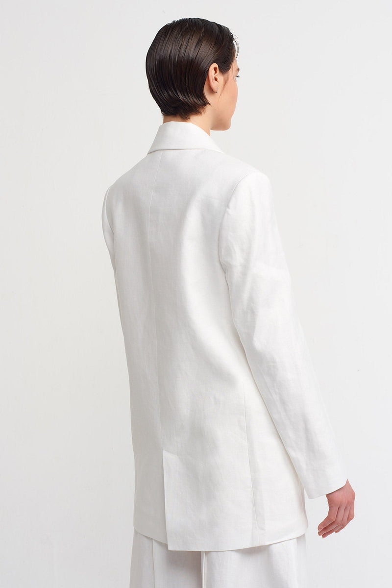 NU Four Button Blazer Jacket Off White