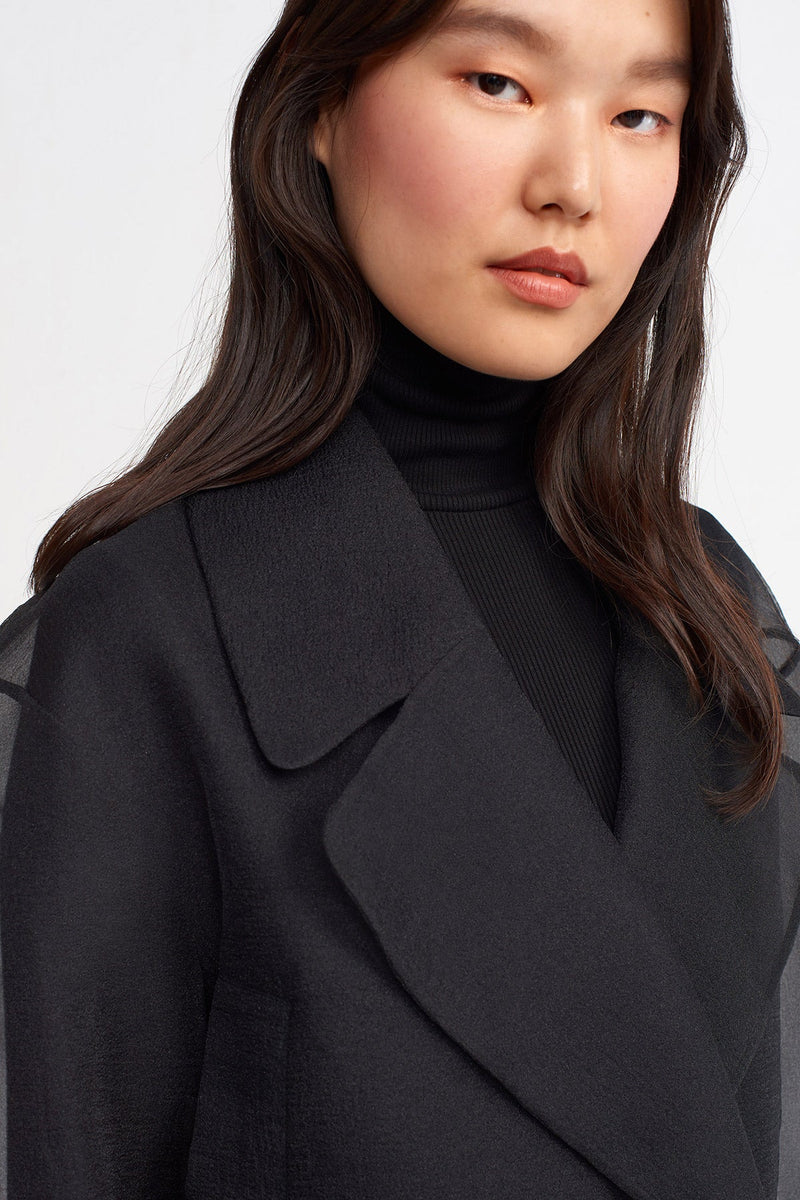NU Short Elegant Organza Jacket Black