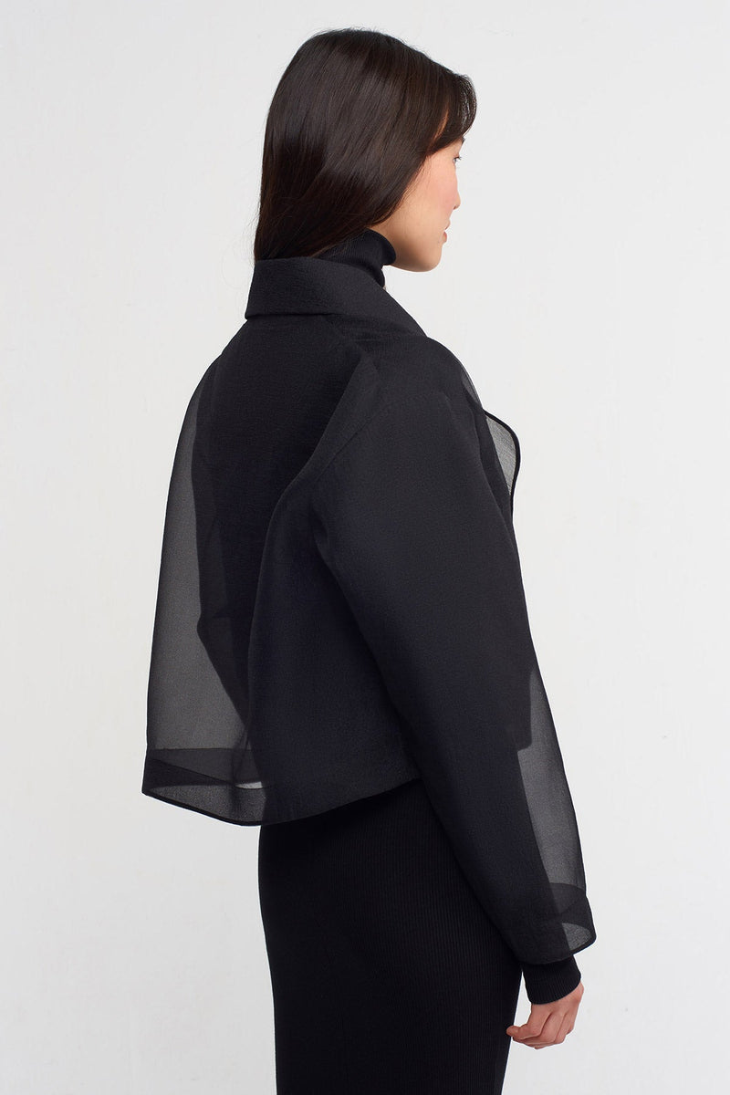 NU Short Elegant Organza Jacket Black