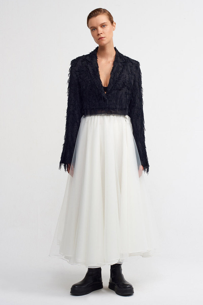 NU Thread Detail Crop Jacket Black