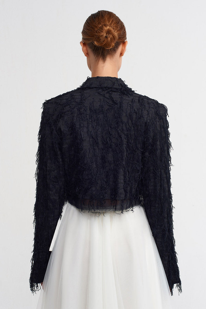 NU Thread Detail Crop Jacket Black