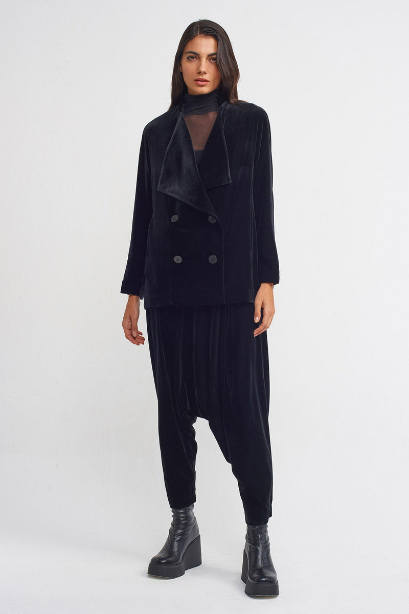NU Velvet Blazer Jacket Black