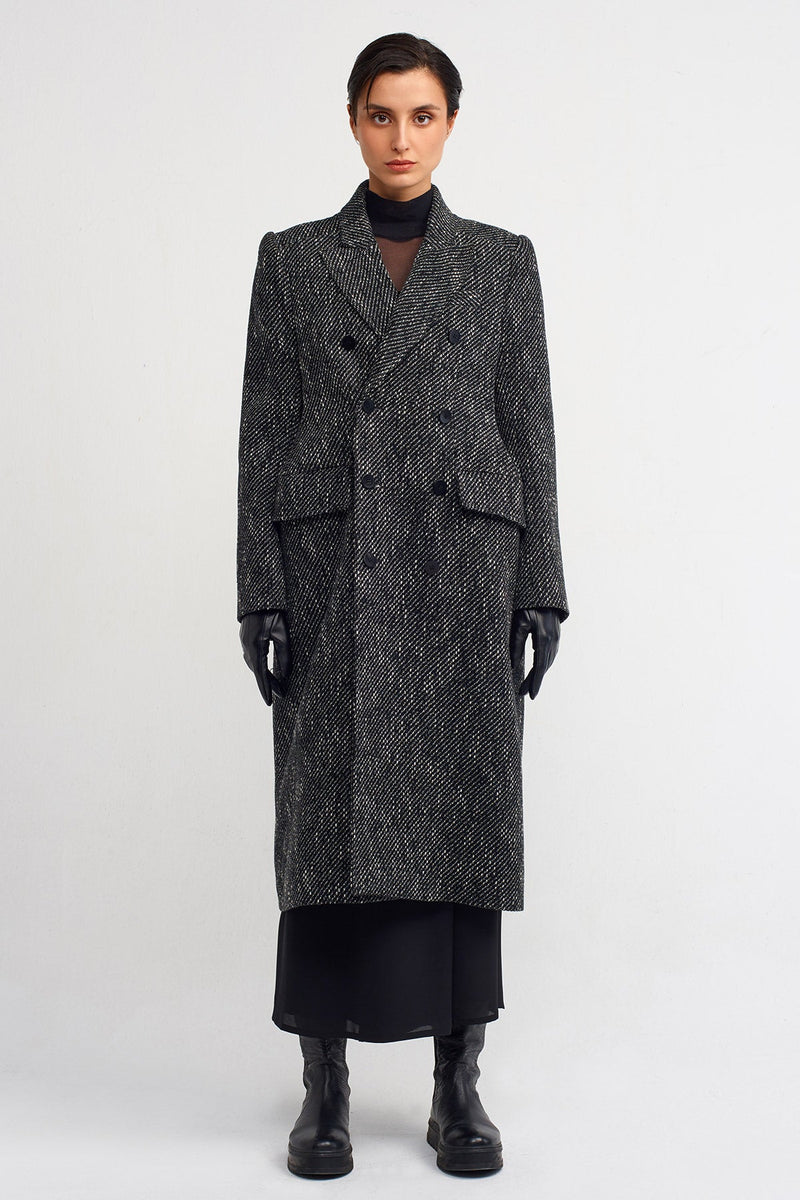 NU Textured Chic Coat Anthracite