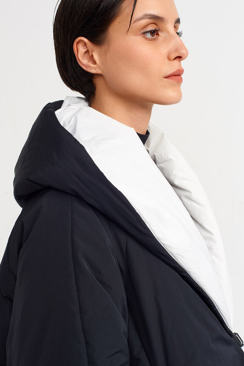 NU White Insulated Puffer Jacket Black-White