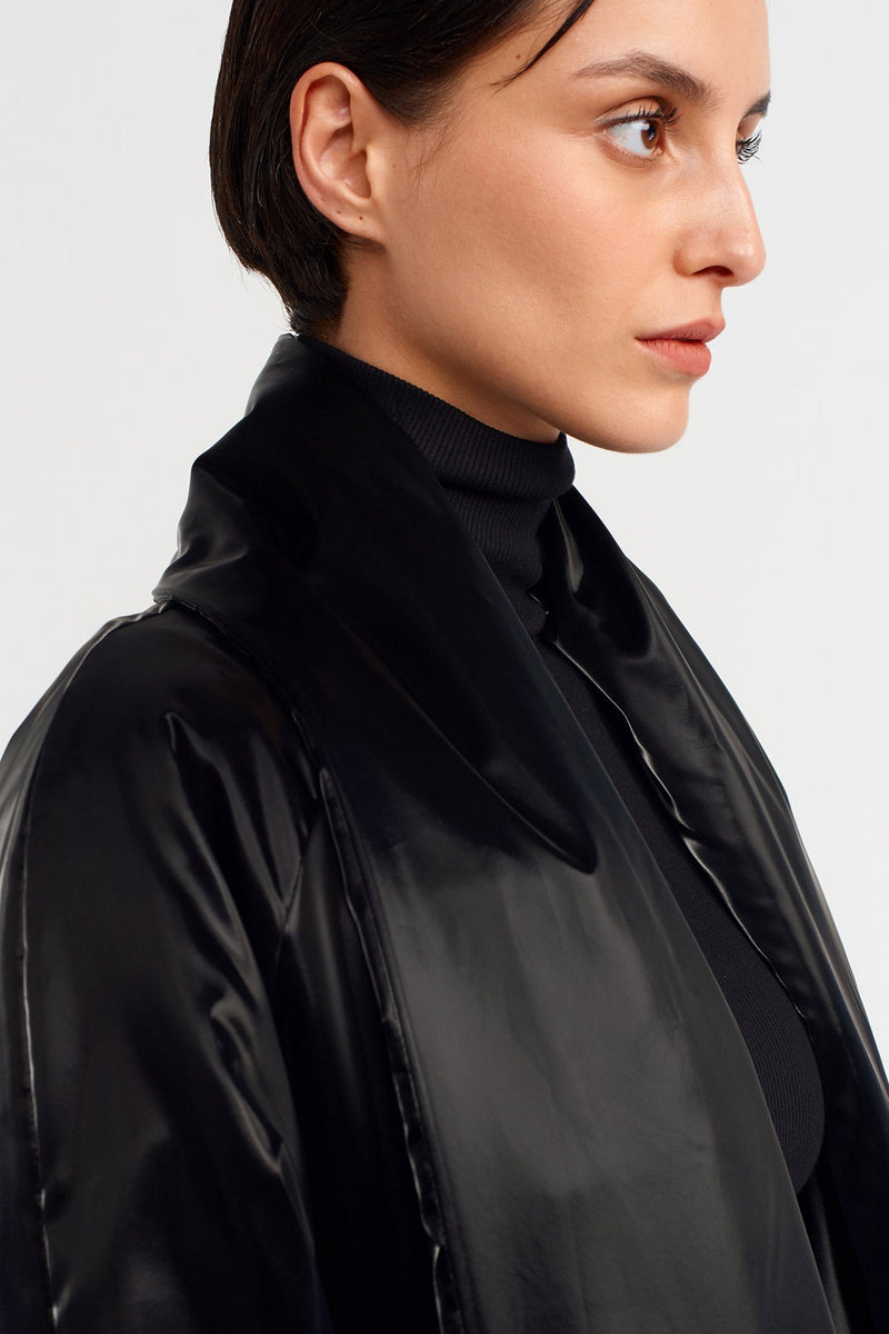 NU Glossy Chic Coat Black