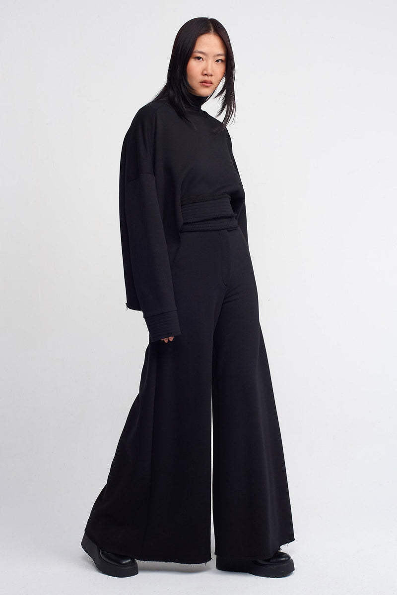 NU Tie Waist Sweatshirt Black
