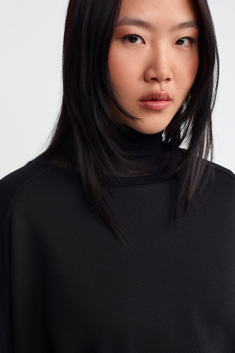 NU Tie Waist Sweatshirt Black
