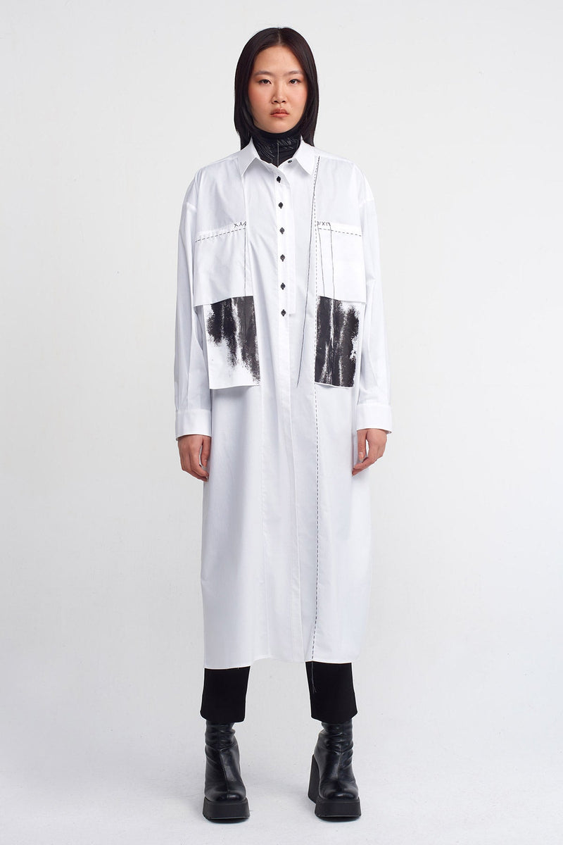 NU Long Front Short Back Shirt Off White