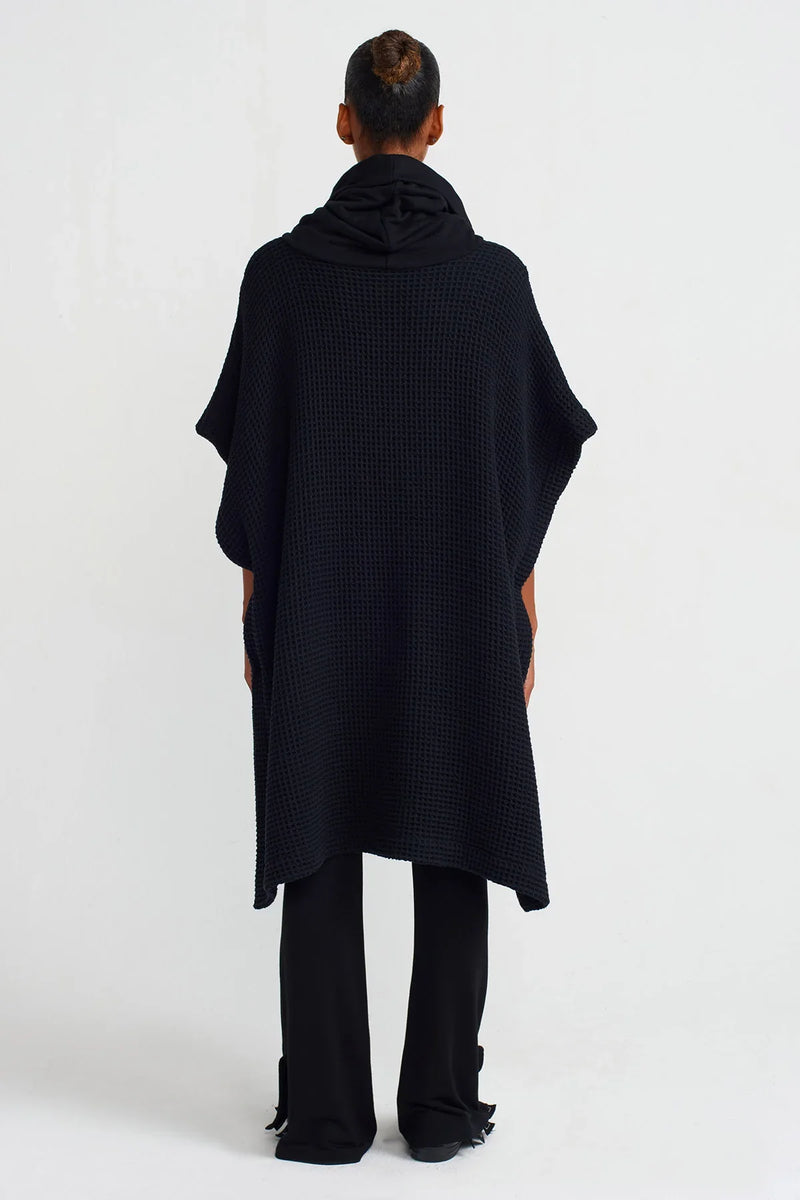 NU Turtleneck Poncho Blouse Black