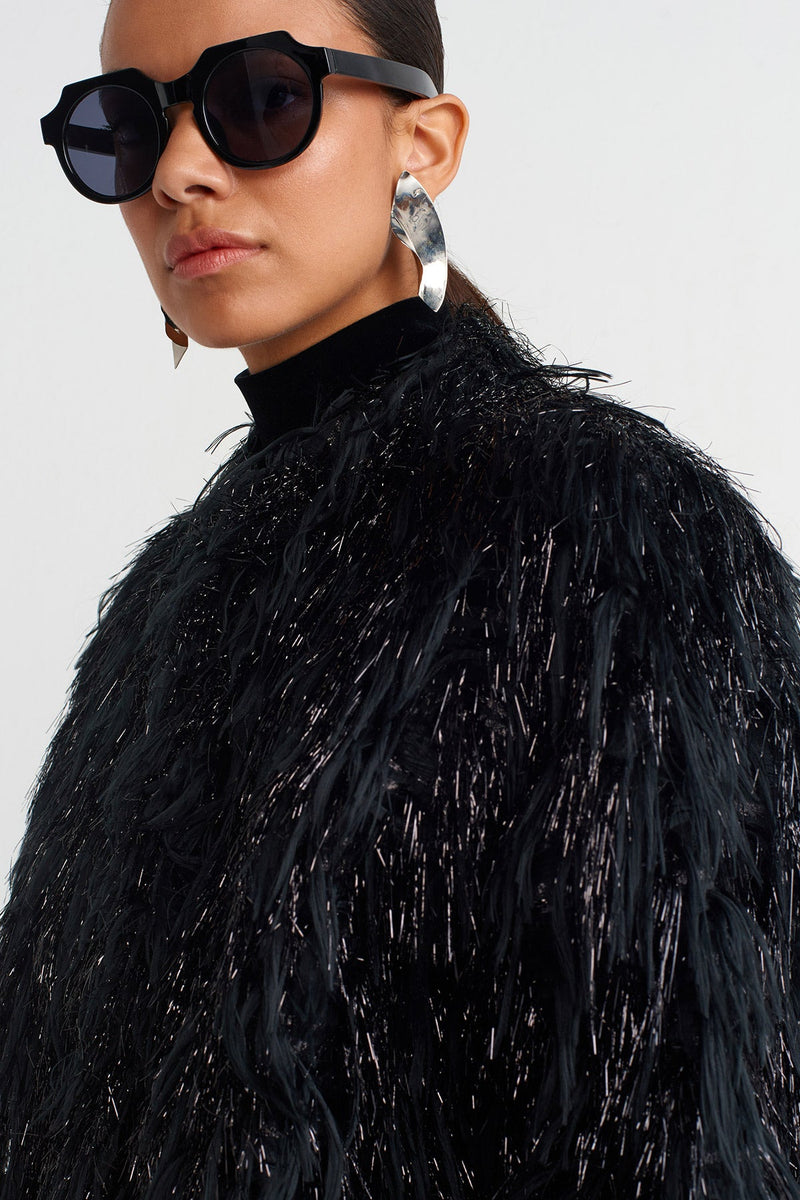 NU Plush Chic Crop Top Black