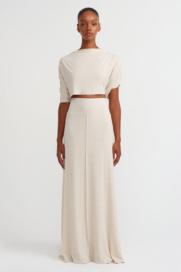 NU High-Waisted Maxi Skirt Natural