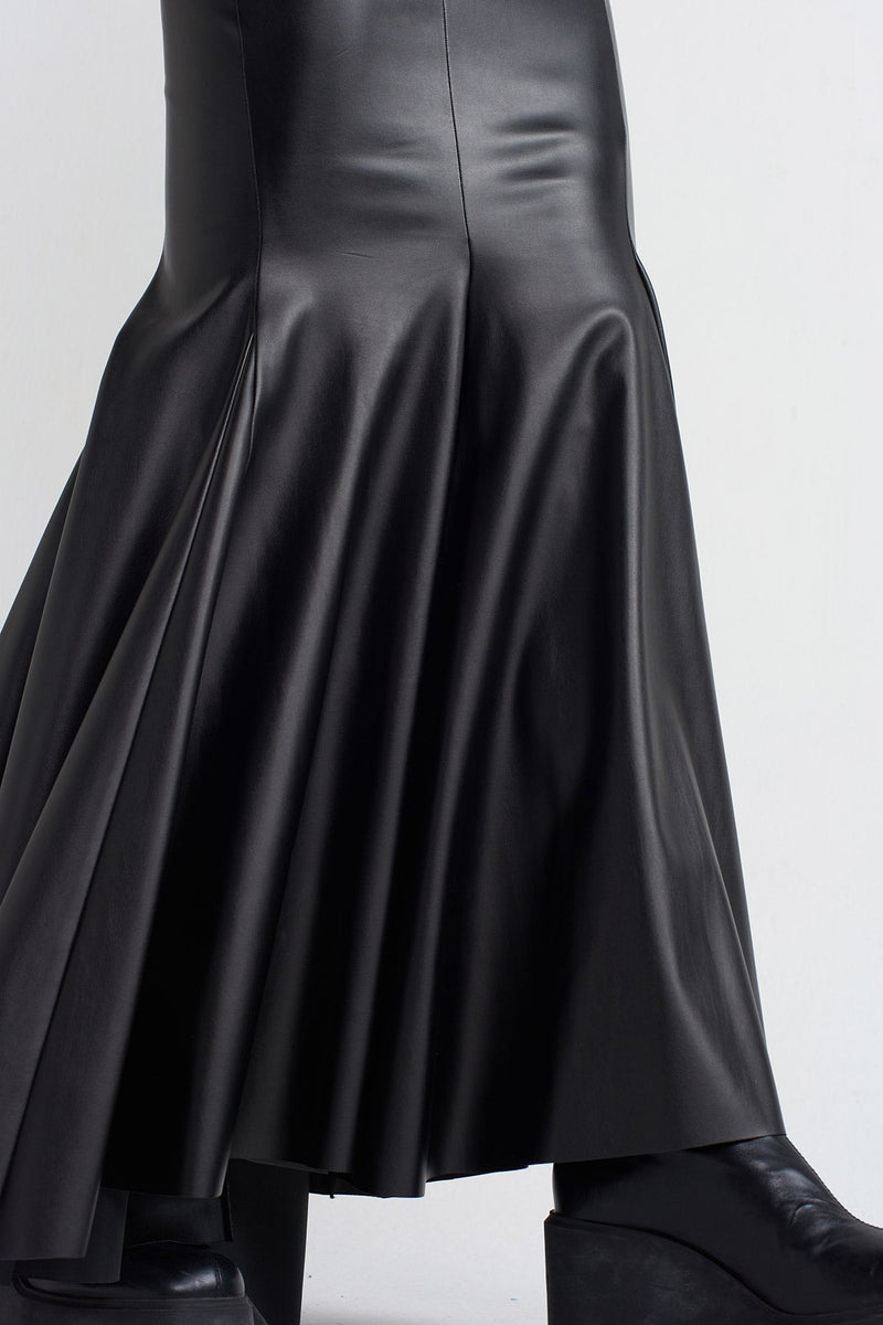 NU Vegan Leather Mermaid Skirt Black