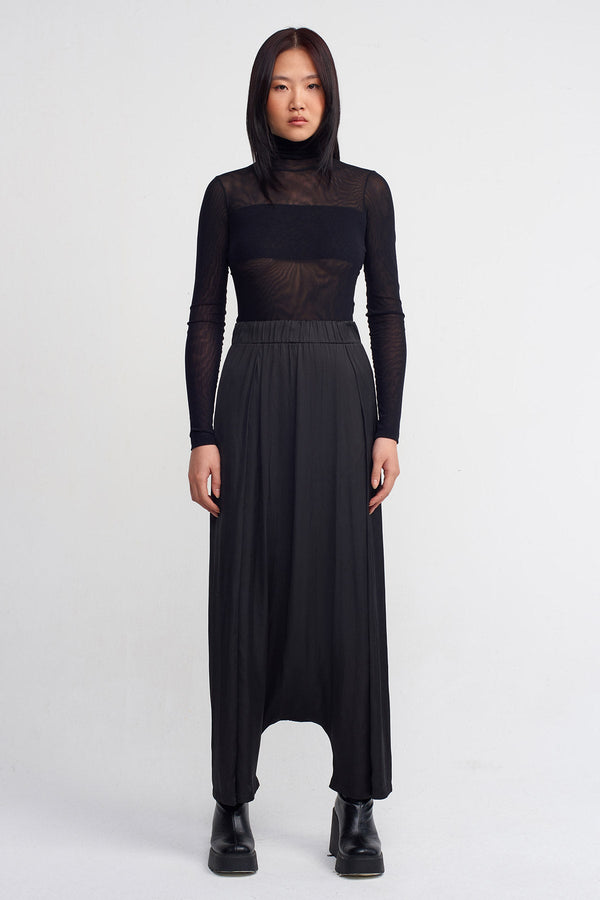 NU Satin Chic Harem Pants Black