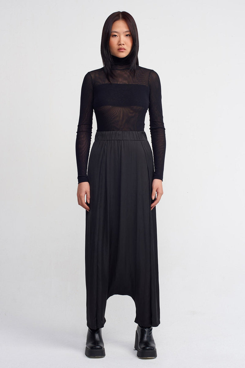 NU Satin Chic Harem Pants Black