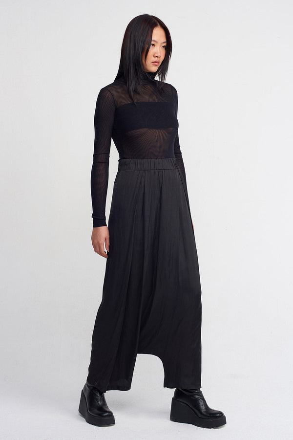 NU Satin Chic Harem Pants Black