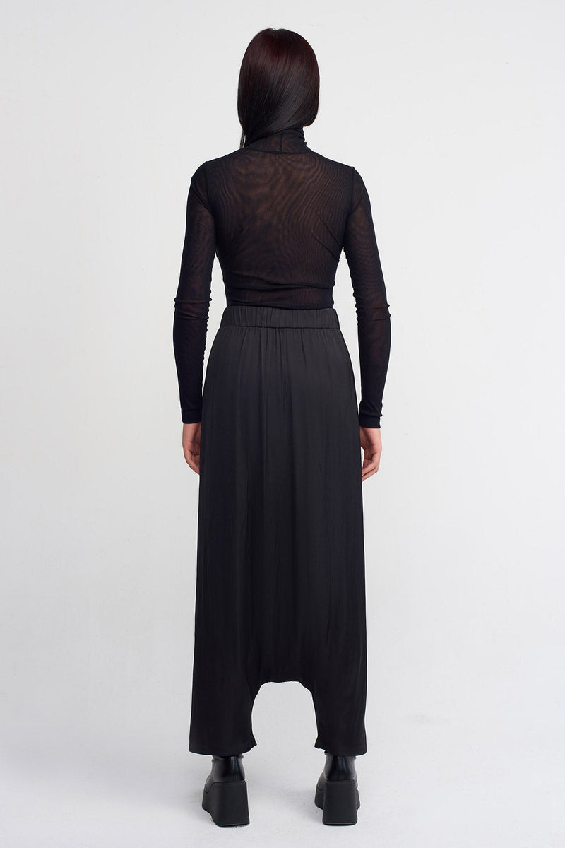 NU Satin Chic Harem Pants Black