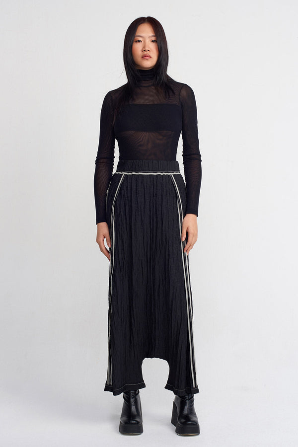 NU Piped Harem Pants Black
