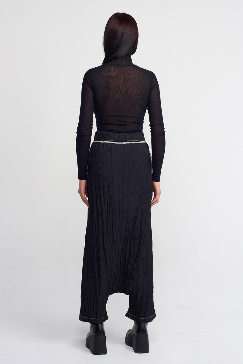 NU Piped Harem Pants Black