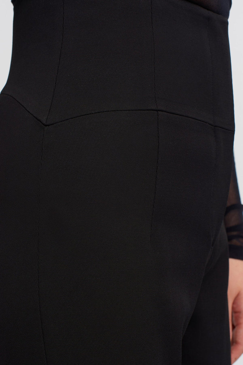 NU High-Waisted Slim-Fit Trousers Black