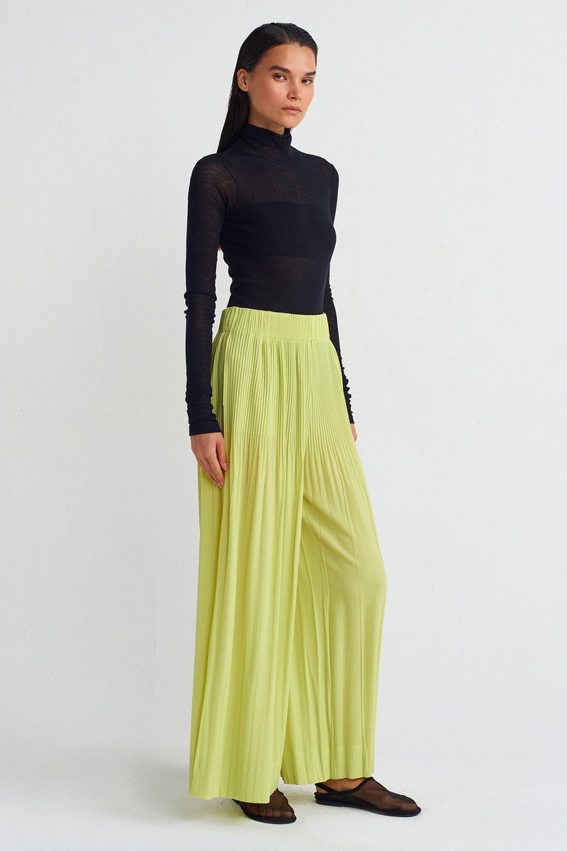 NU Pleated Trousers Lime