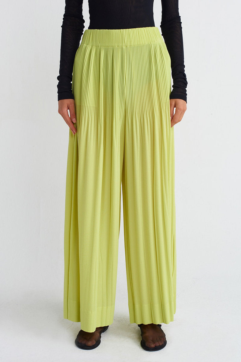 NU Pleated Trousers Lime