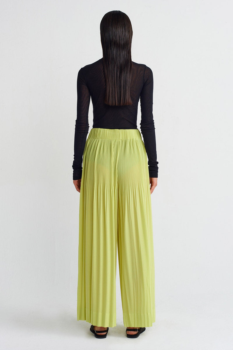 NU Pleated Trousers Lime