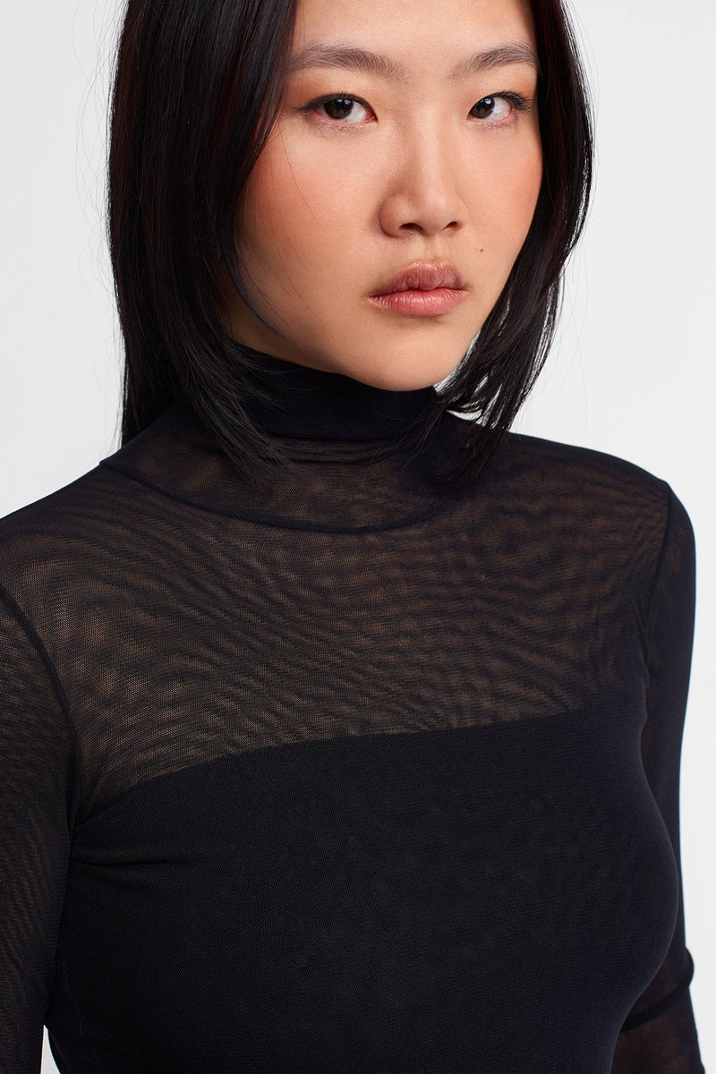 NU Lined Long Tulle Dress Black