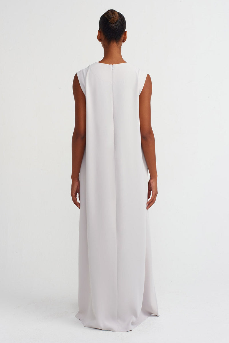NU Sleeveless Long Straight Dress Ice