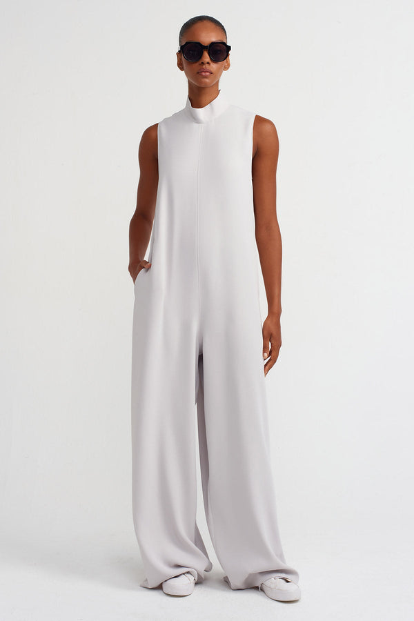 NU Sleeveless Jumpsuit With Pockets Ice