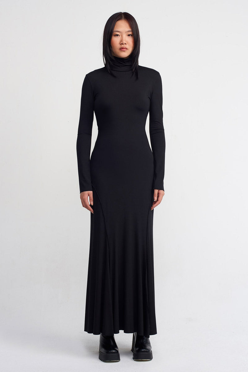 NU Jersey Slim Long Dress Black