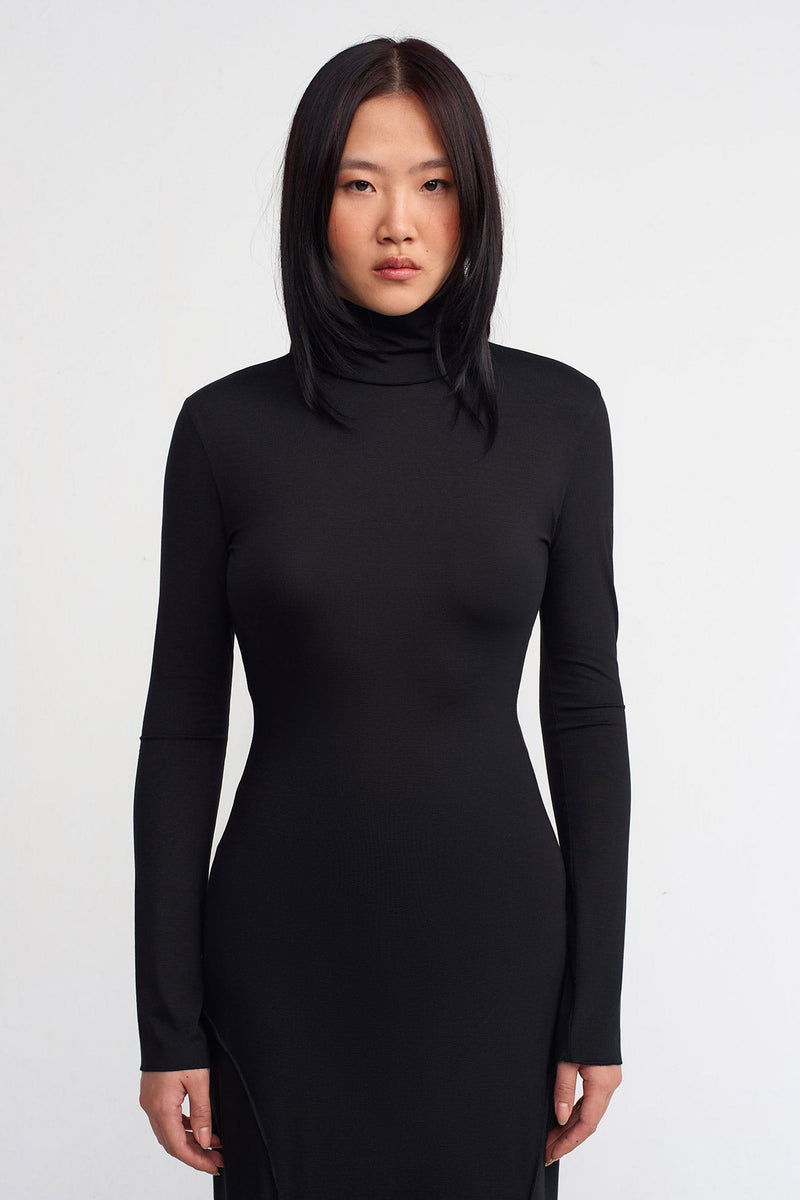 NU Jersey Slim Long Dress Black