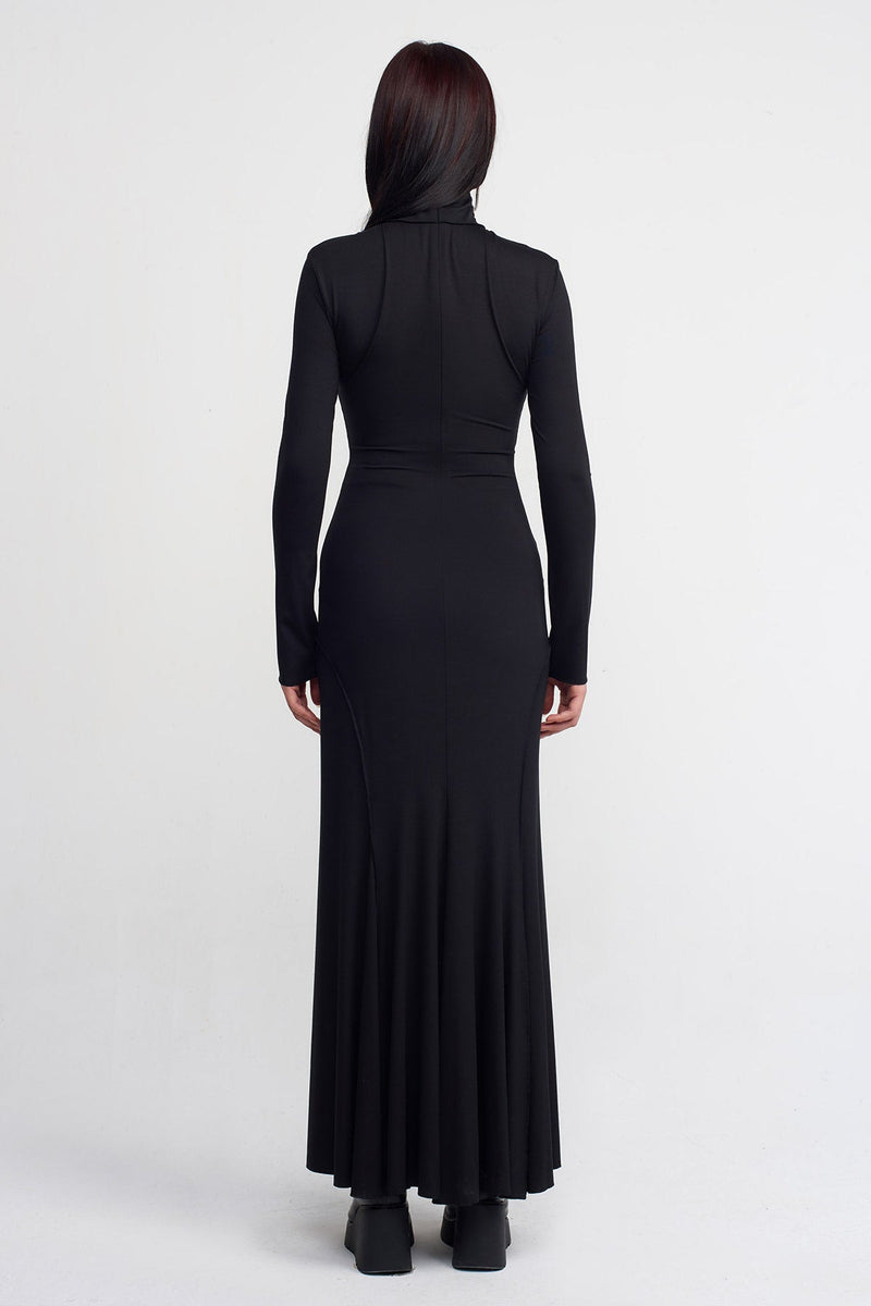 NU Jersey Slim Long Dress Black