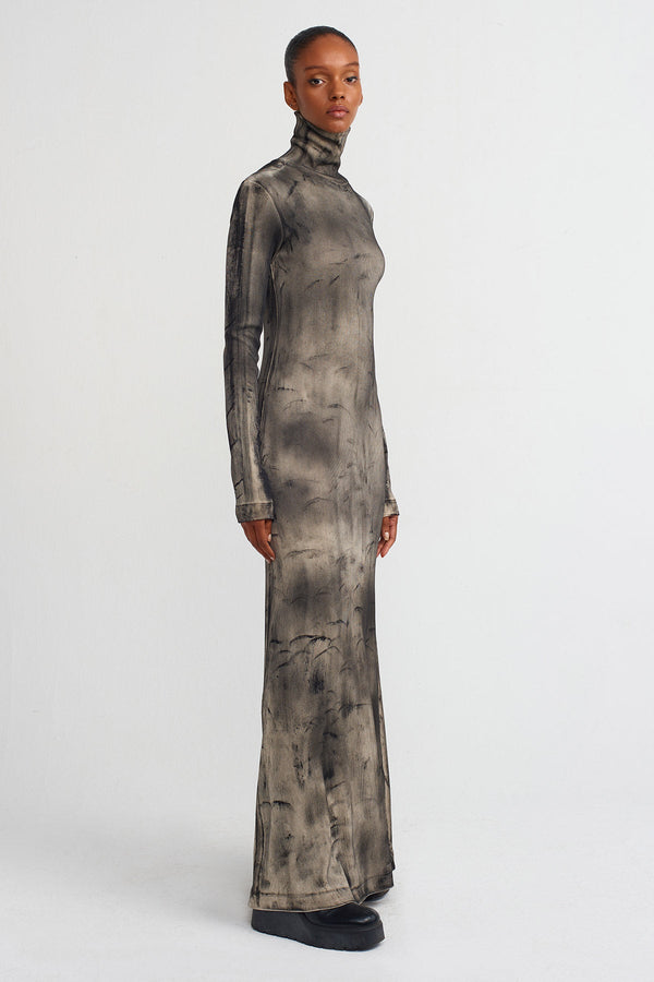 NU Distressed Ribbed Dress Natural