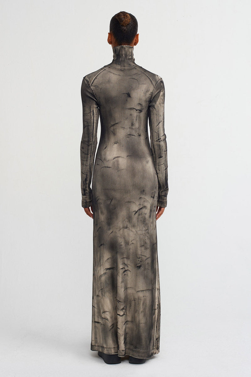 NU Distressed Ribbed Dress Natural