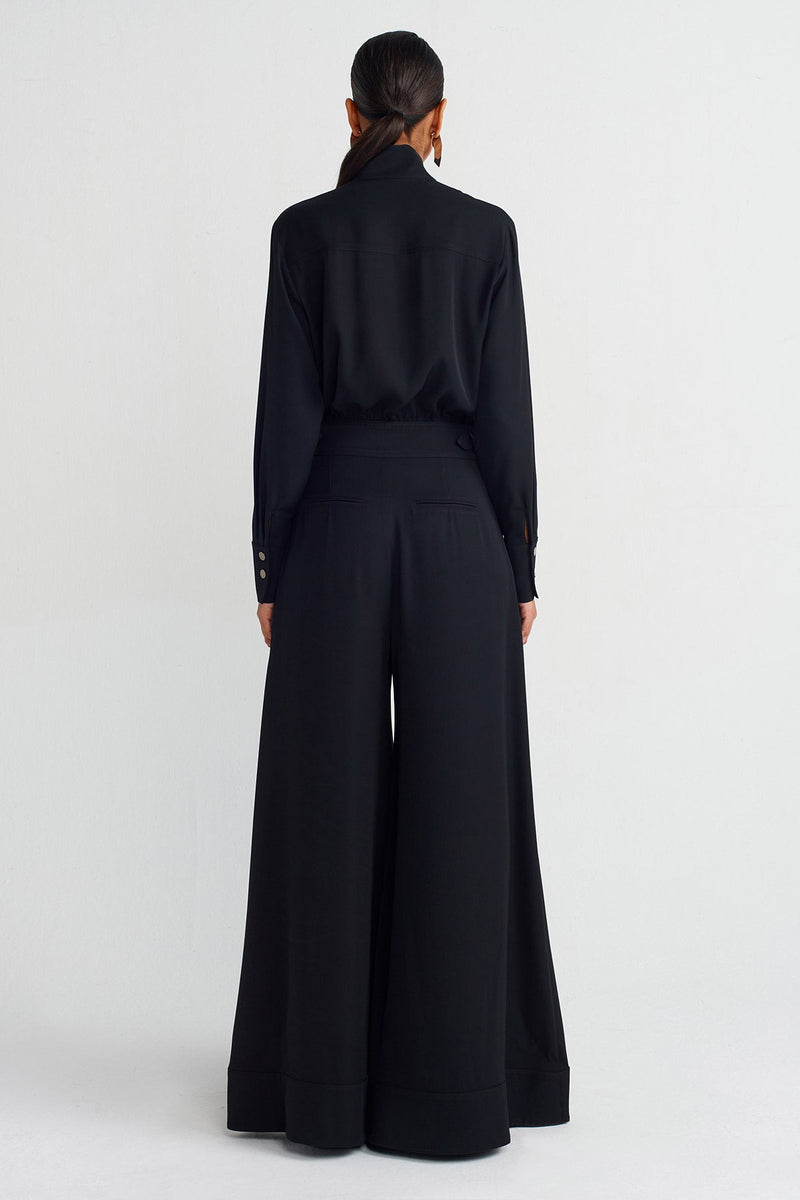 NU Long Sleeve Elegant Jumpsuit Black