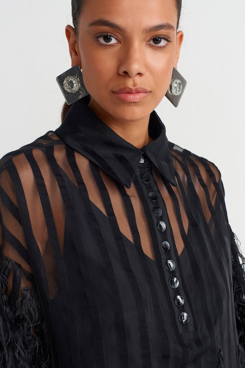 NU Short, Semi-Transparent Tulle Dress Black