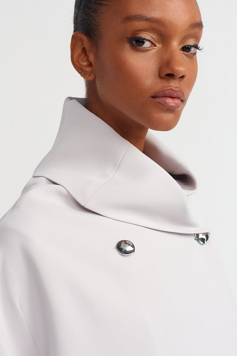 NU Shawl Collar Crop Jacket Ice