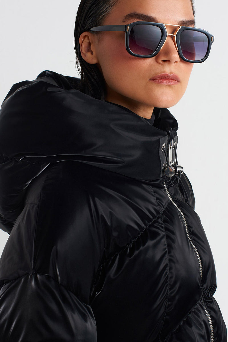 NU Hooded Puffer Jacket Black