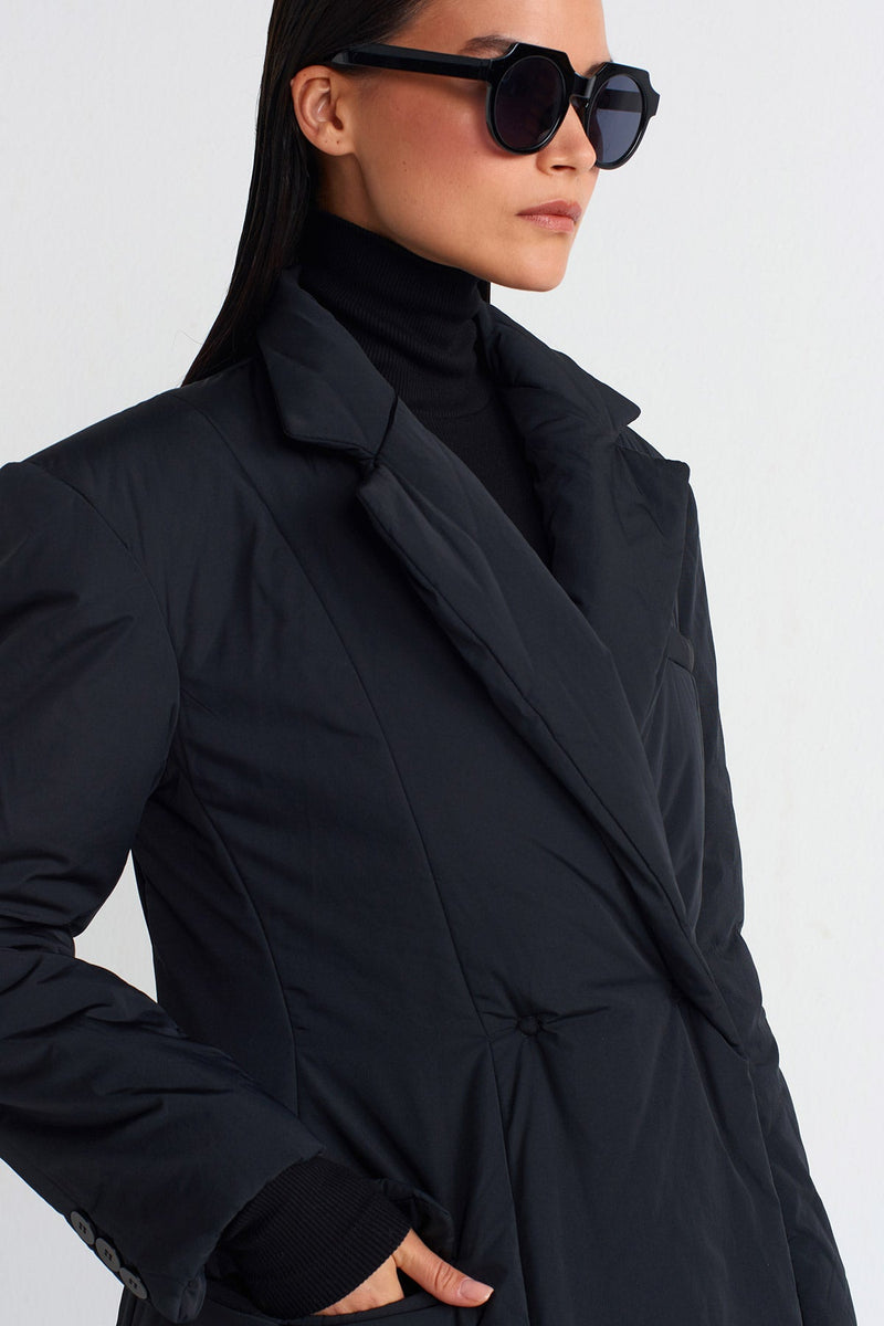 NU Fitted Puffer Jacket Black