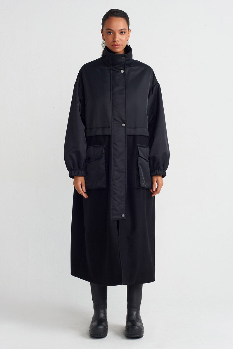 NU Long Sporty Coat Black+Black