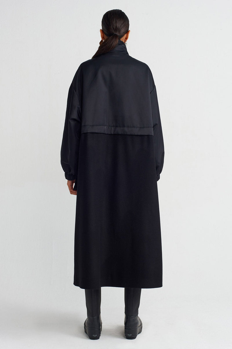 NU Long Sporty Coat Black+Black