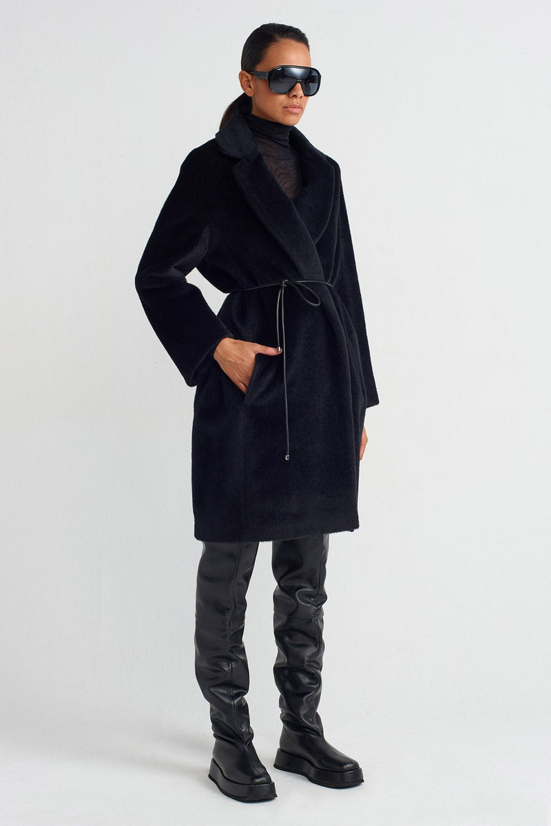 NU Soft Plush Chic Coat Black