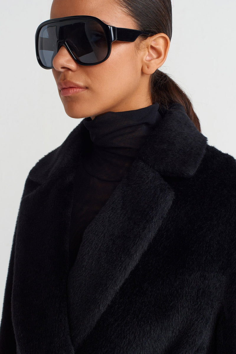 NU Soft Plush Chic Coat Black