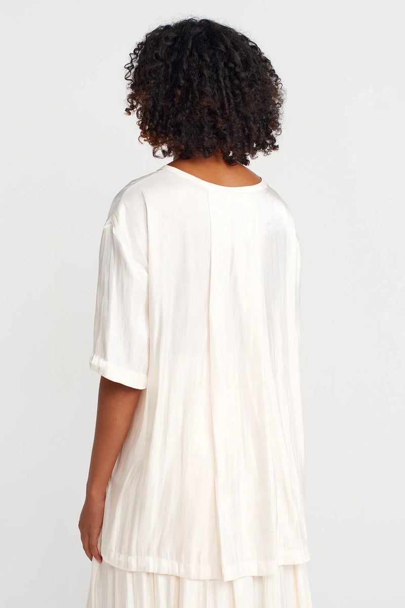 NU Shiny Stylish T-Shirt Ecru