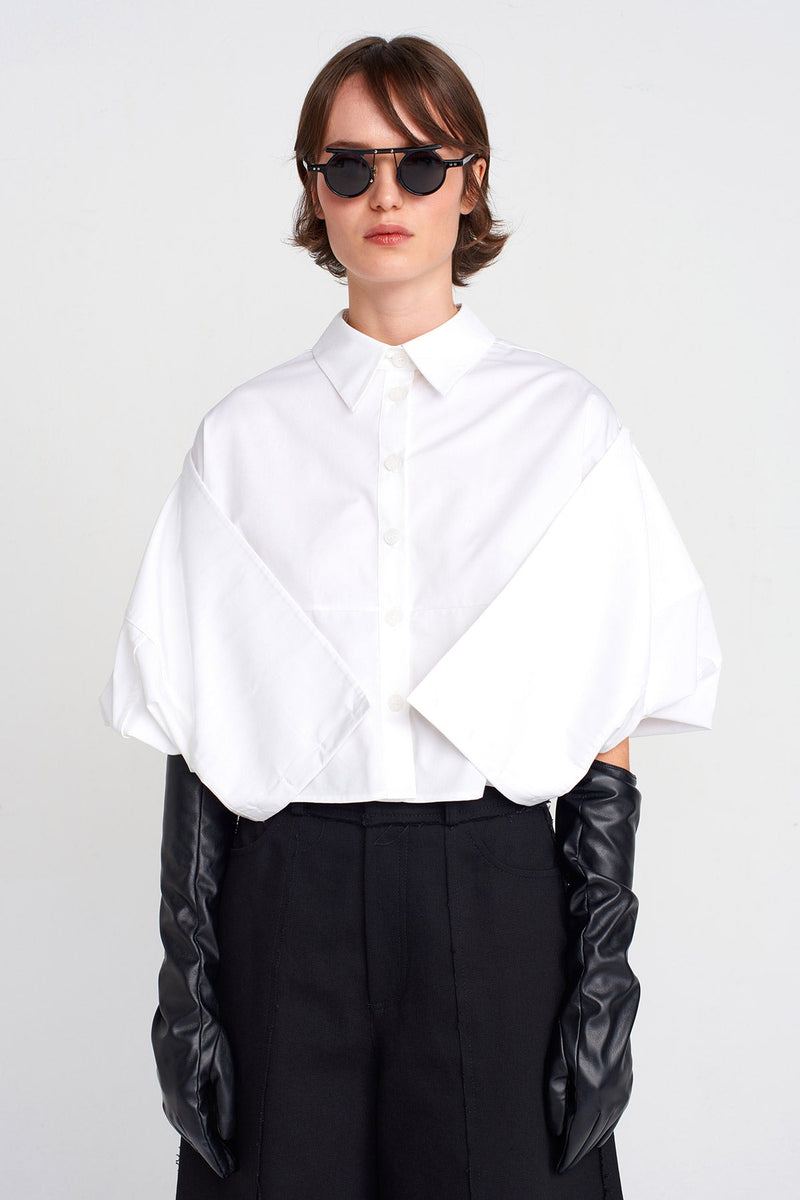 Nu Wide Crop Shirt Off White