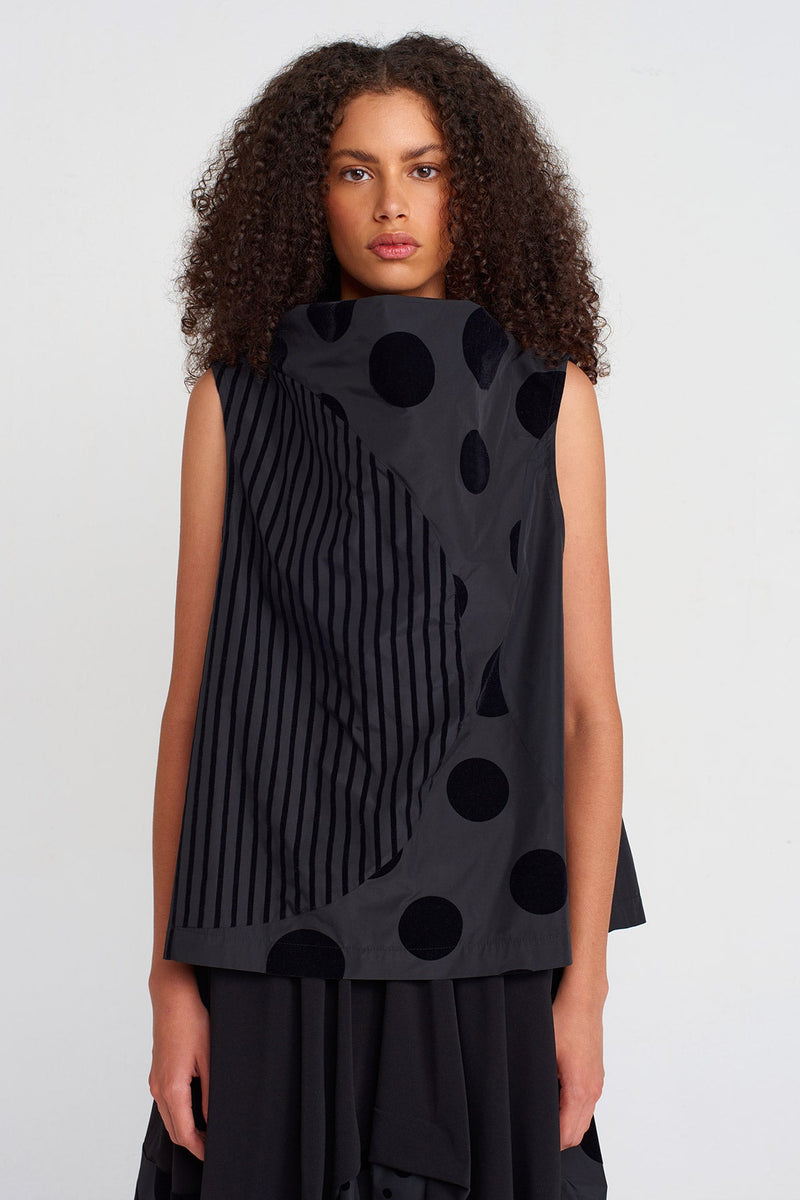 Nu Velvet Polka-Dot And Stripe Taffeta Blouse Multi Color